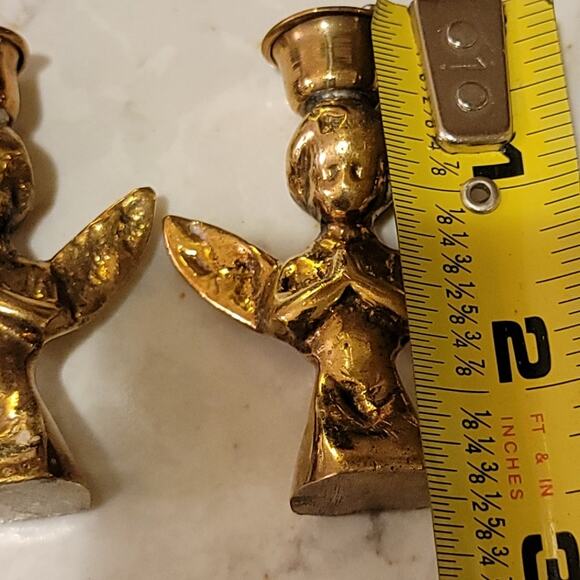 VTG Brass Angel Candle Holder Mini Place Setting Christmas Table Decor Set of 12 - Picture 7 of 8